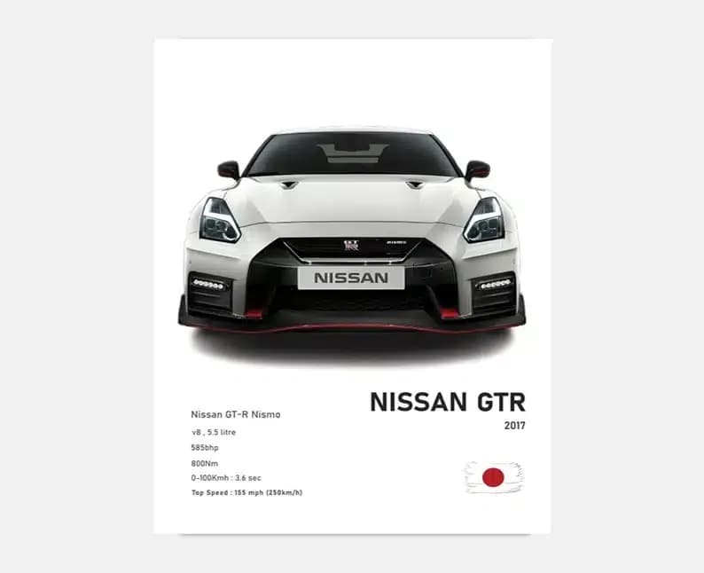 تابلو ماشینی طرح Nissan GTR Nismo