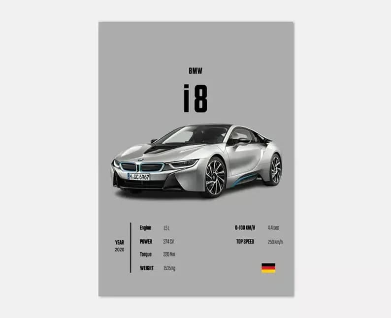 تابلو ماشینی طرح BMW i8