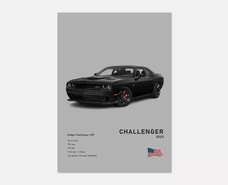 تابلو ماشینی طرح Dodge Challenger SRT