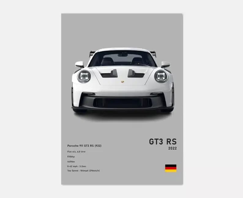 تابلو ماشینی طرح پورشه Porsche GT3 RS طرح4