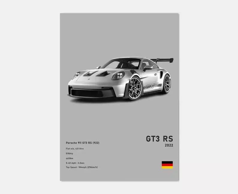 تابلو ماشینی طرح پورشه Porsche GT3 RS طرح3