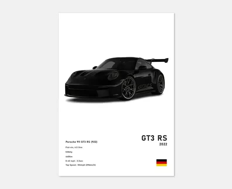 تابلو ماشینی طرح پورشه Porsche GT3 RS طرح2