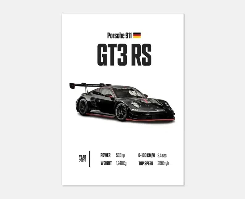 تابلو ماشینی طرح پورشه Porsche GT3 RS طرح1