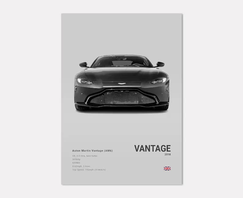 تابلو ماشینی طرح Aston Martin Vantage 2018