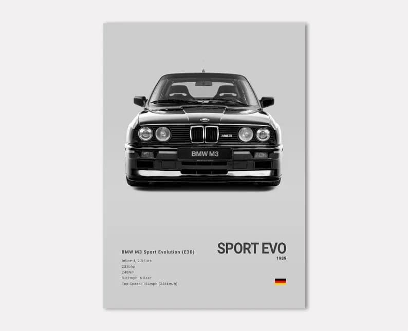 تابلو ماشینی طرح BMW E30 M3