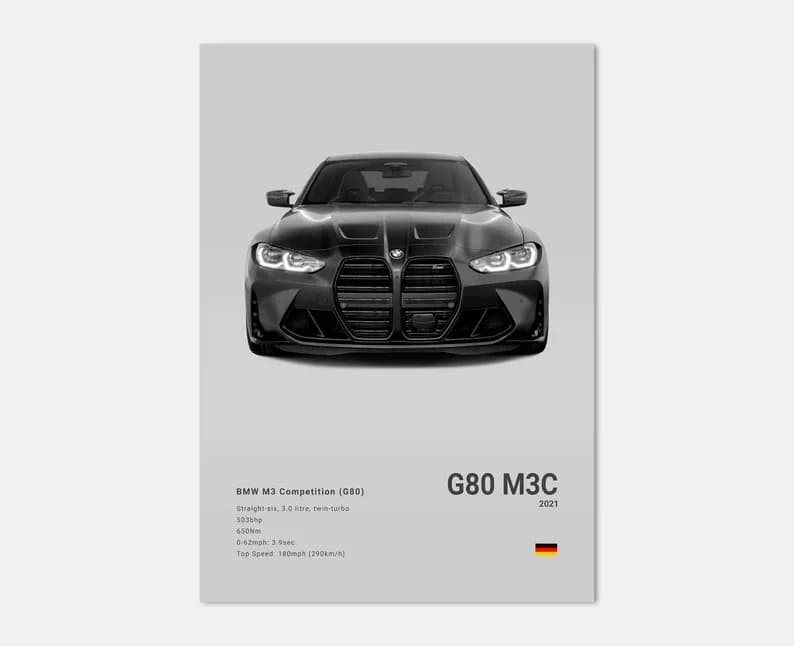 تابلو ماشینی طرح BMW M3 G80 Competition 2021